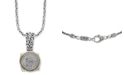 EFFY Collection EFFY&reg; Diamond Round Cluster 18" Pendant Necklace (1/5 ct. t.w.) in Sterling Silver & 18k Gold